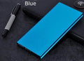 Aluminium alloy USB power bank with 8000mAh capacity, dual USB ports, and an LED light.