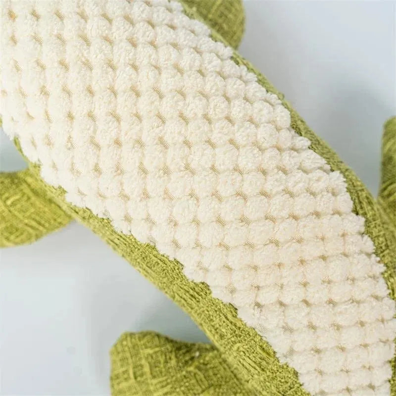 Blue pet plush toy with corn grid texture and biting sound effects for dog and cat play