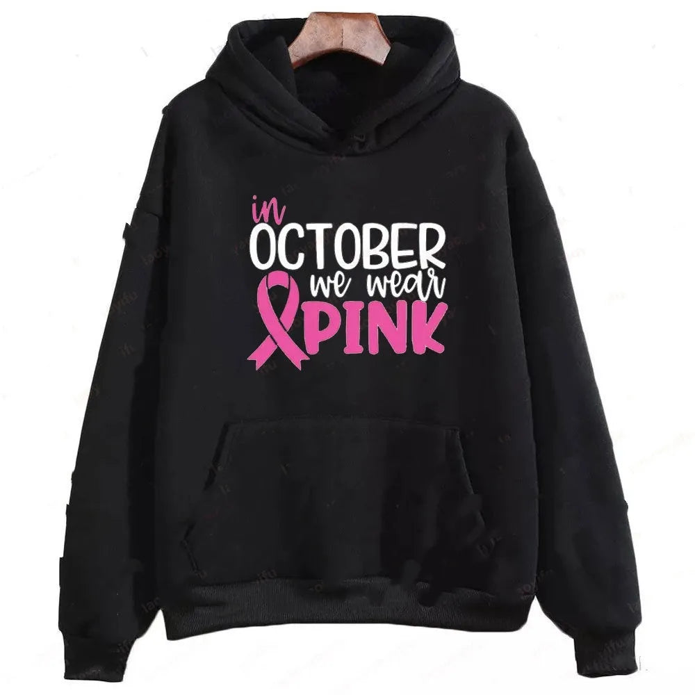 Retro pattern street fashion hoodie with side seam pocket in black, dark blue, pink, or wine red.