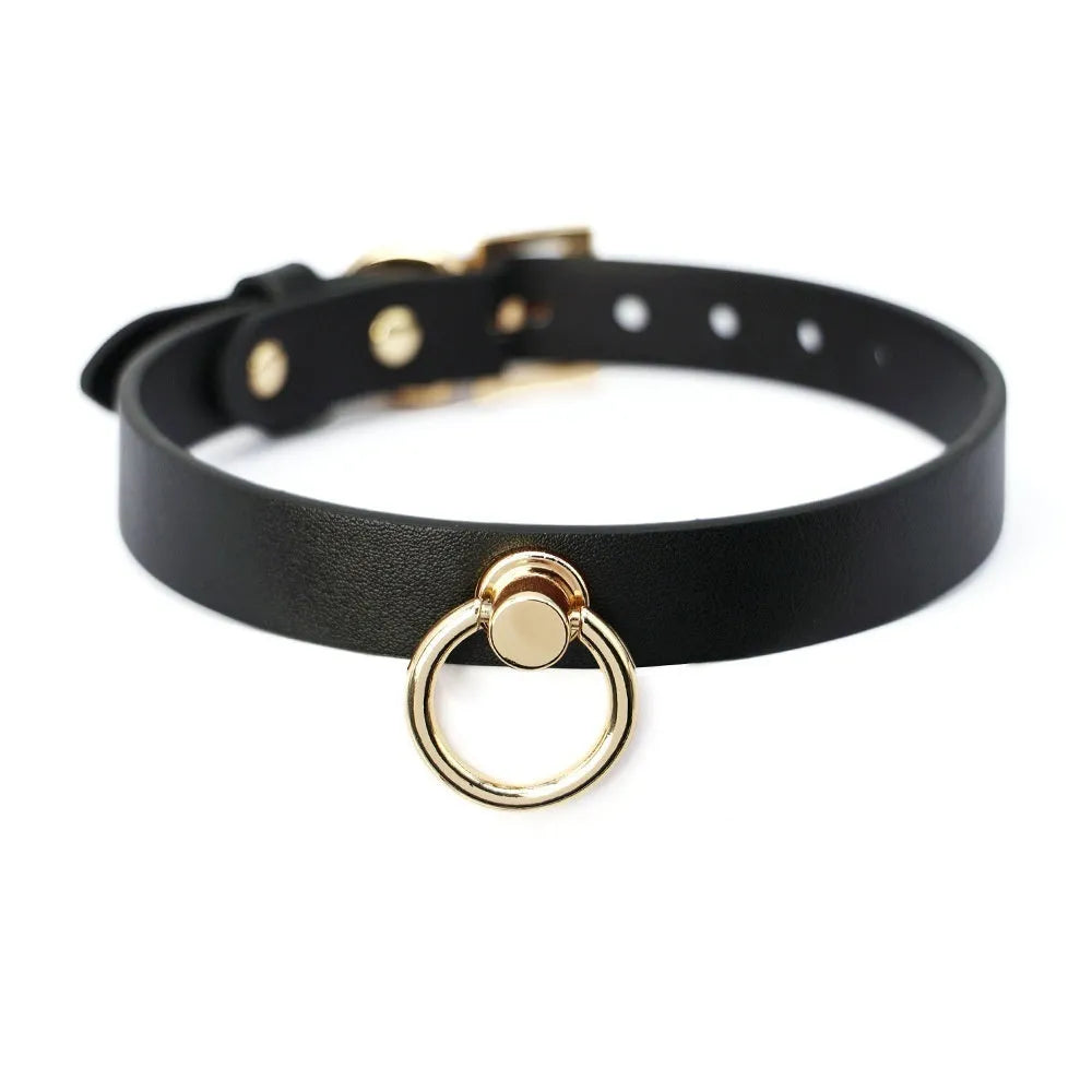 Leather dog training collar with drag chain in black and red colour options