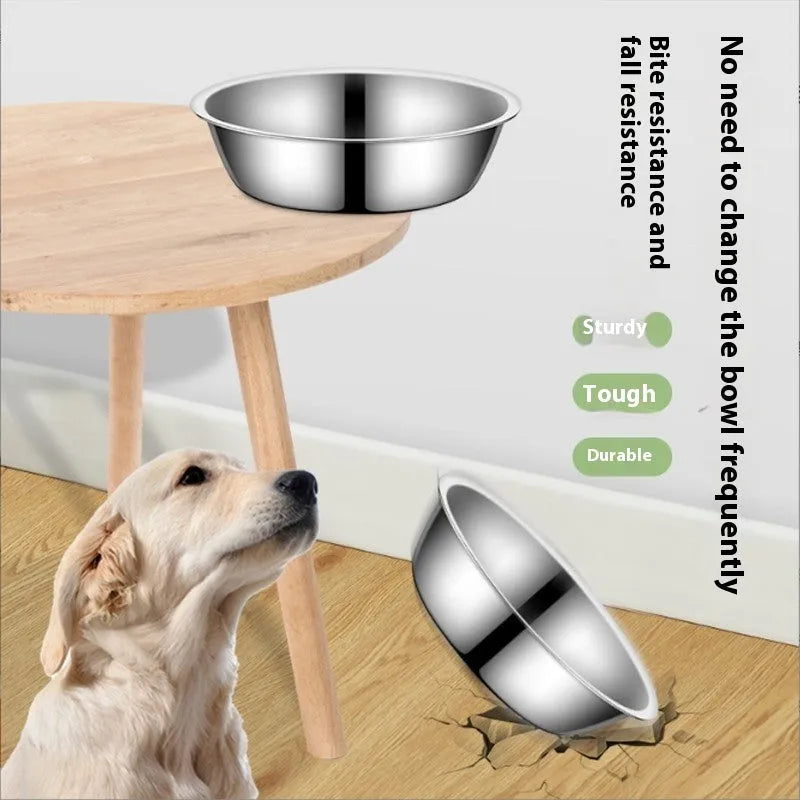 Stainless steel pet bowl for cats and dogs with non-slip design