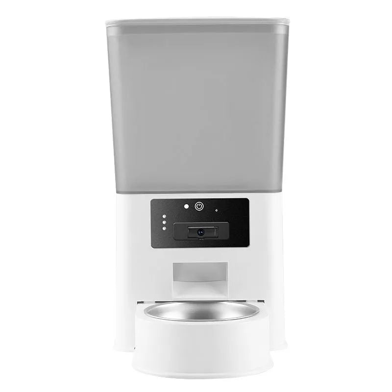 5L intelligent pet feeder with stainless steel bowl for remote timed feeding of dogs and cats