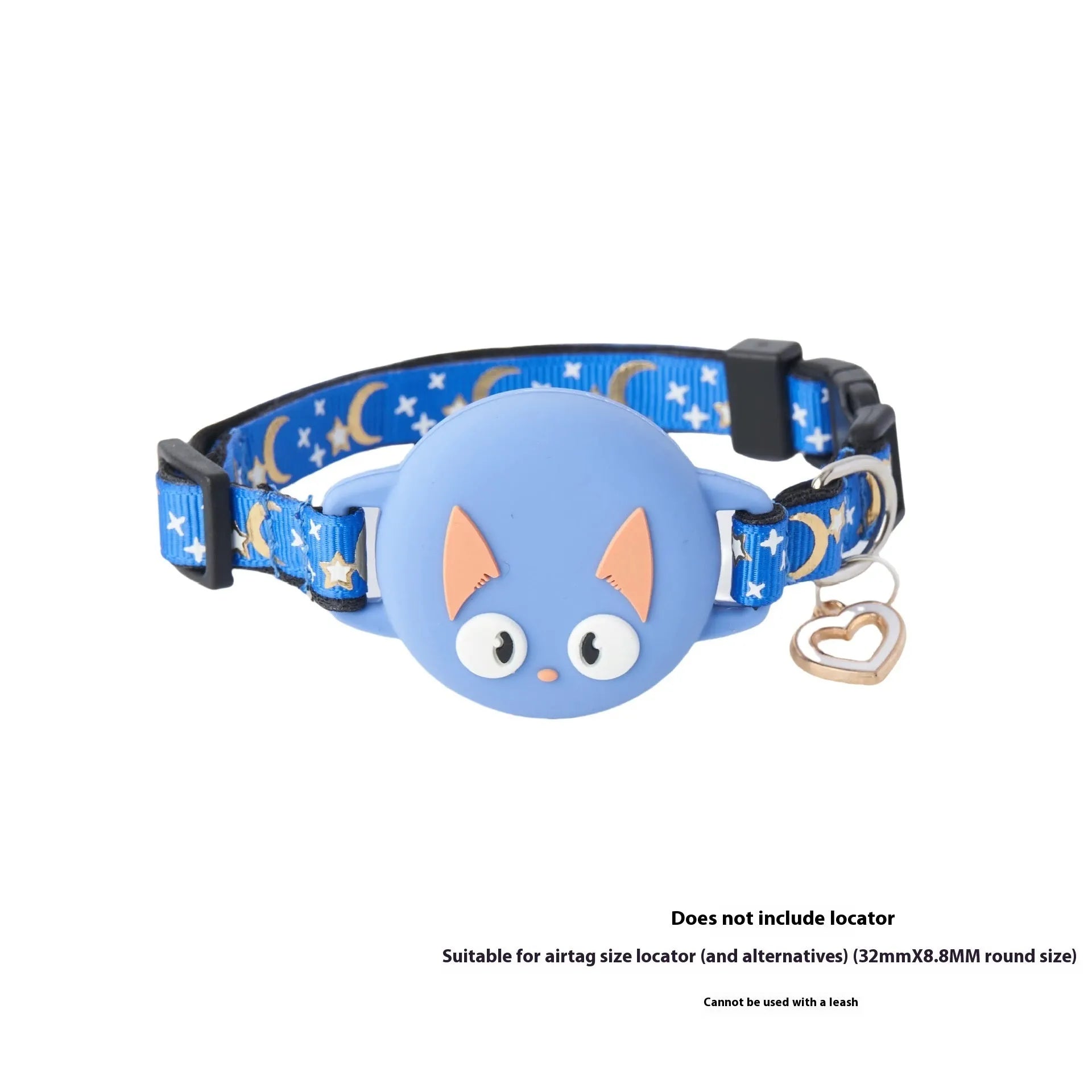 Adjustable plastic cat collar with integrated Apple AirTag protective case in pink, blue, light green, or black
