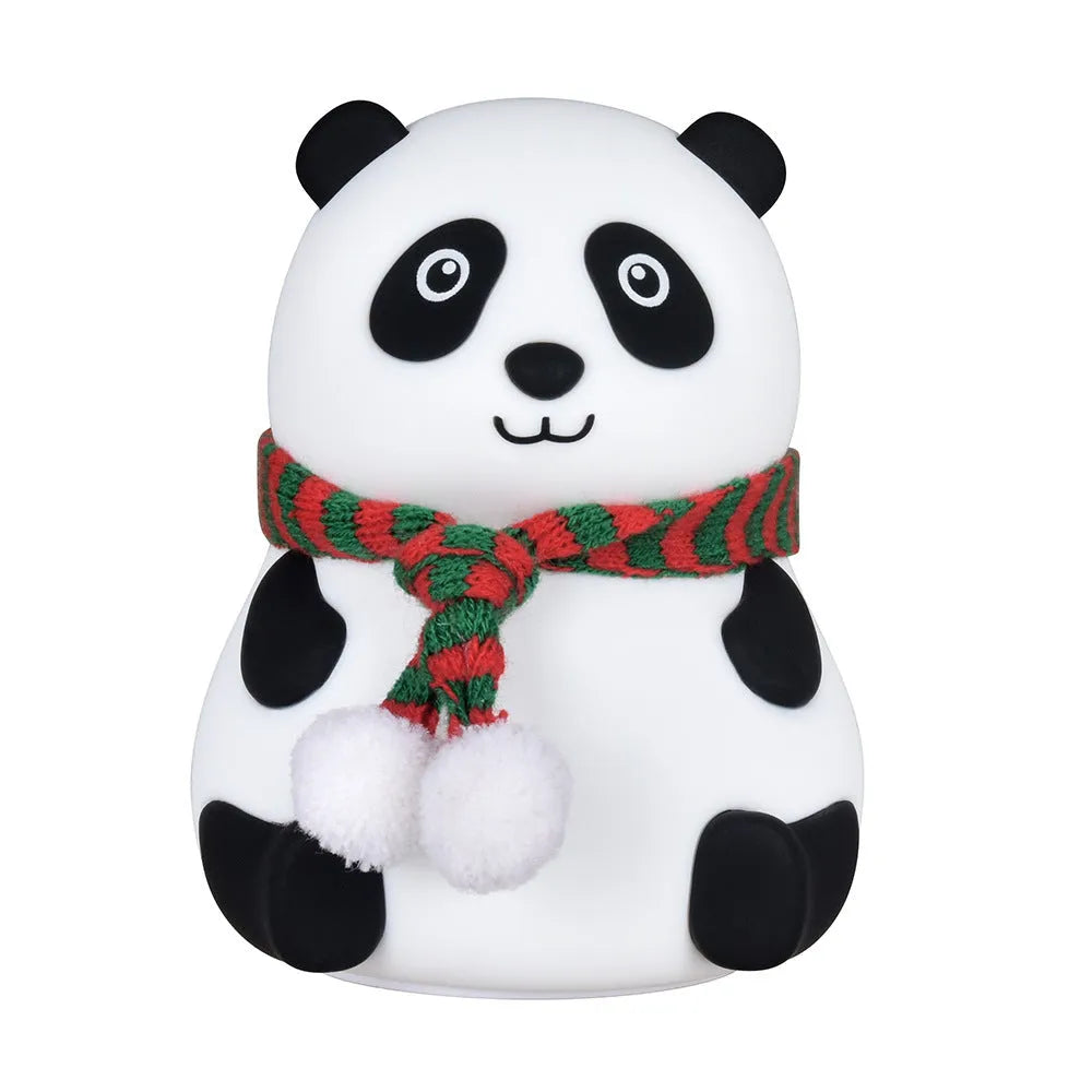 Panda-shaped silicone night light with USB charging port and soft white glow illumination