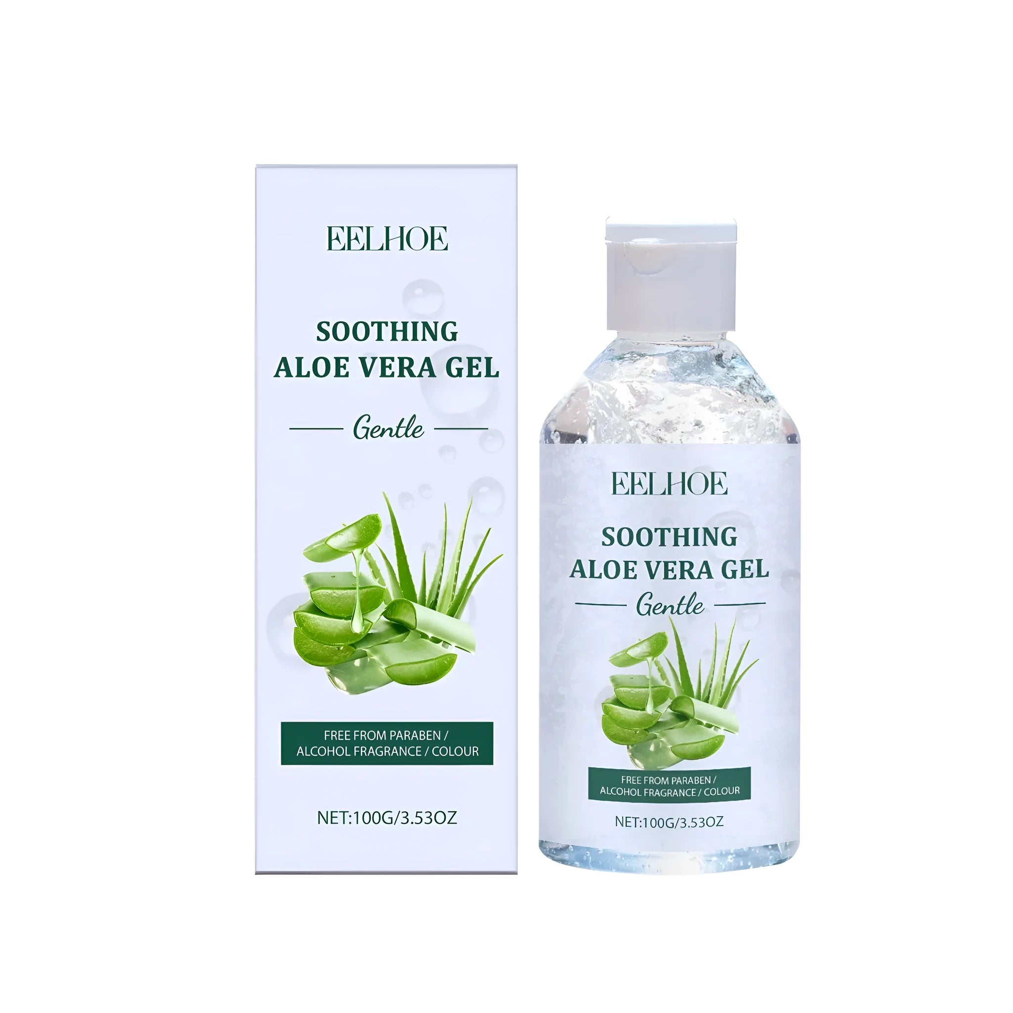 100g tube of aloe vera gel with sodium hyaluronate and glycerin for skin hydration