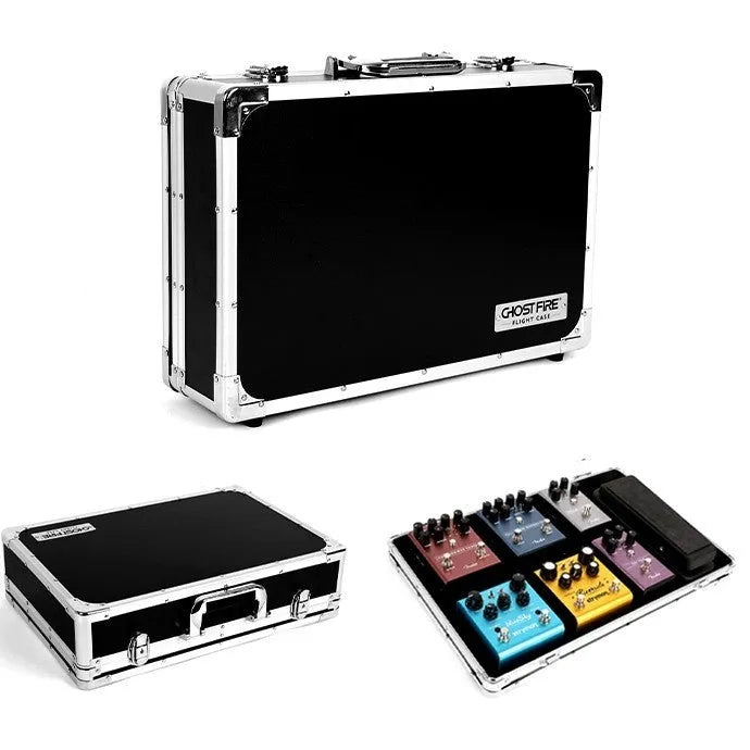 Aviation box guitar effect device with T-EC8 trumpet configuration in flight case