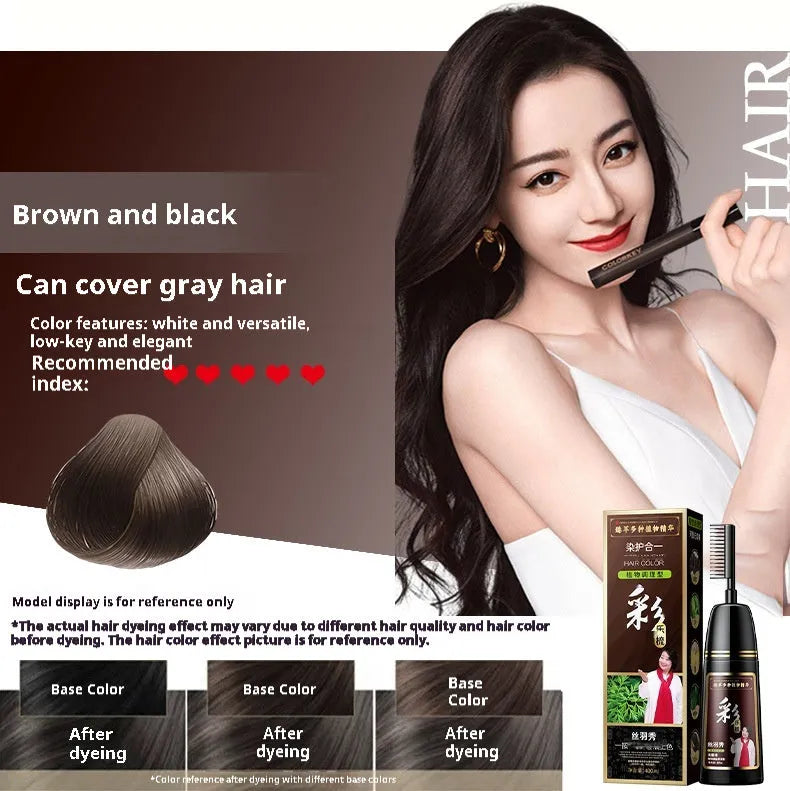 Plant Pure 400ml hair dye cream kit for covering white hair in a plastic bottle.