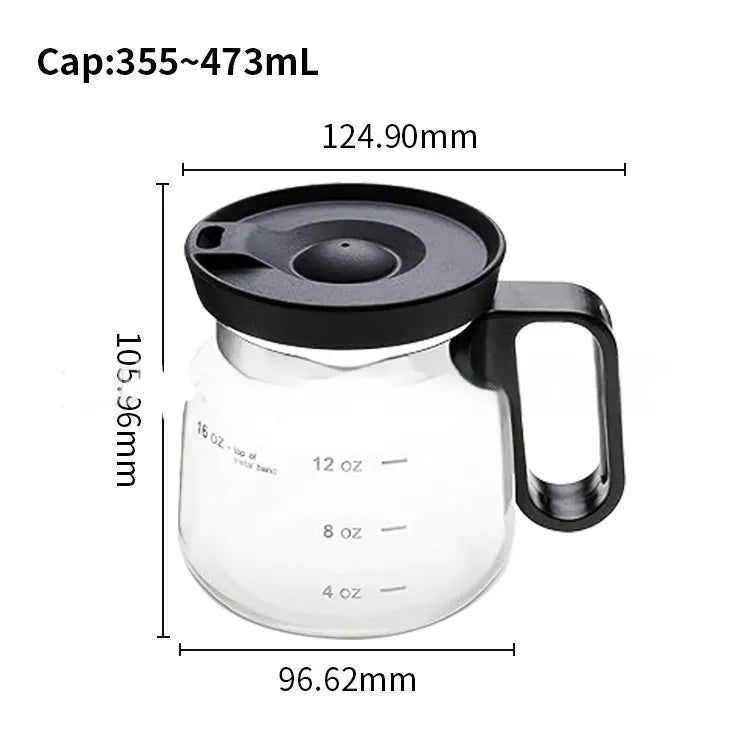 Transparent borosilicate glass coffee maker with removable silicone cover showing modern simple design