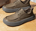 Brown retro-style casual leather shoes with big toe design on a neutral background