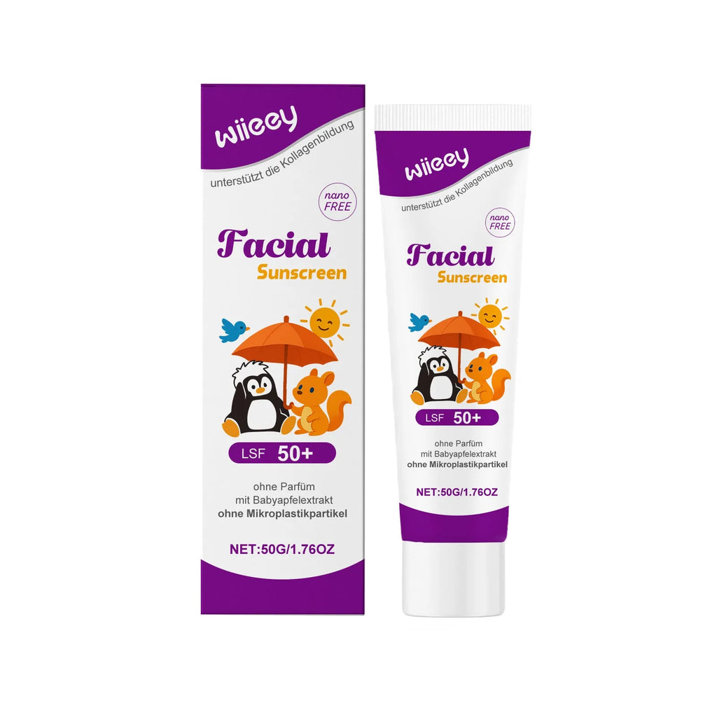 SPF50+ PA++++ sunscreen cream 50g tube with titanium dioxide and apple extract