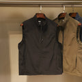 Men's retro style quick-drying nylon vest cardigan in straight fit with side seam pockets