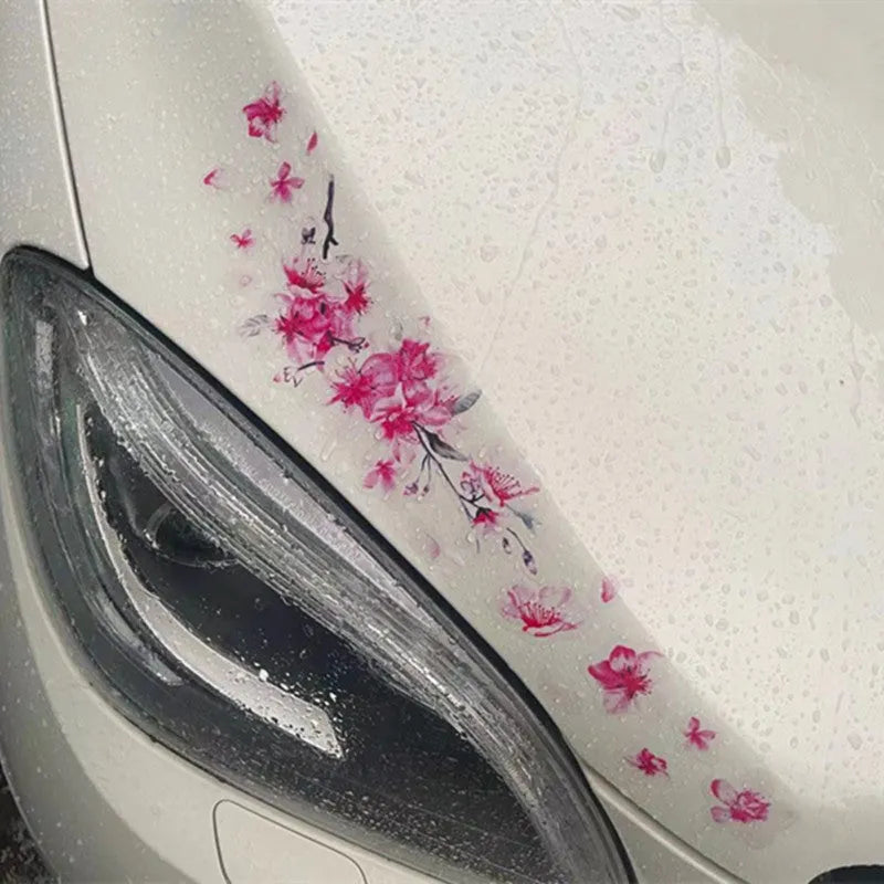 Cherry blossom floral pattern car sticker in PVC vinyl for vehicle decoration