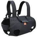 Black Oxford cloth dog backpack carrier for medium and large pets in three size options