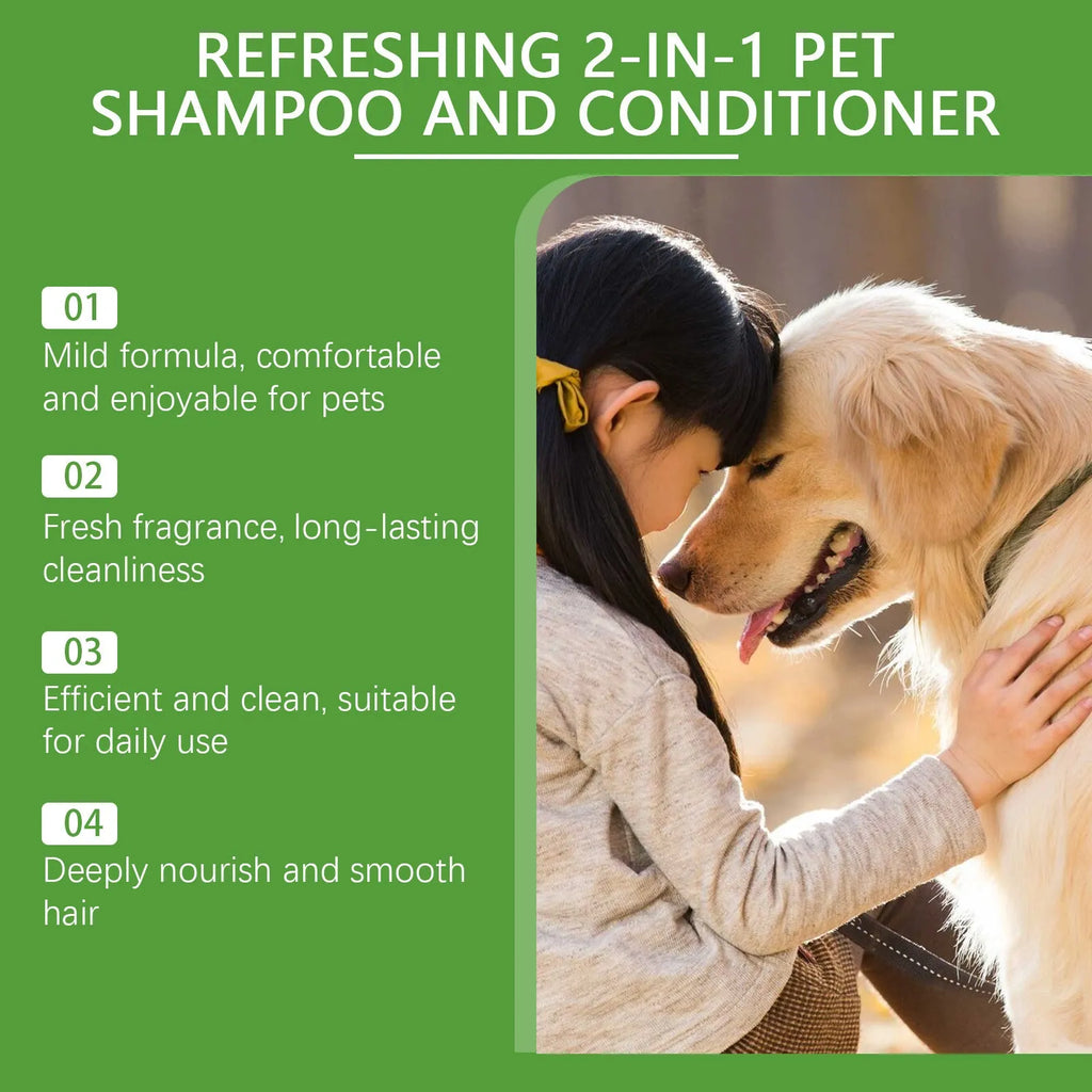 100ml bottle of pet 2-in-1 shampoo and shower gel with watermelon and coconut extract.