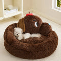 Plush sofa bed for small dogs and cats in M and L sizes with raised edges