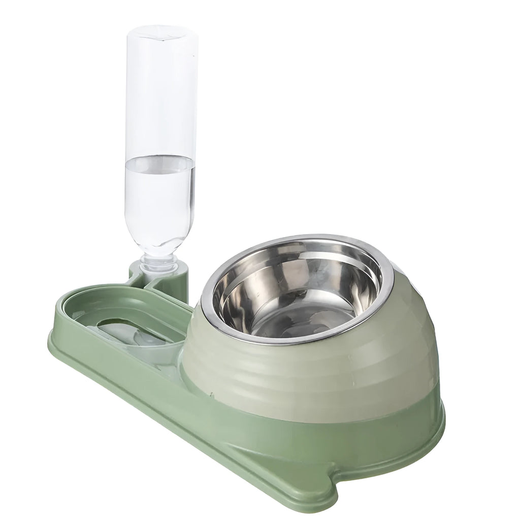 Elevated cat food bowl with automatic water dispenser in three colour options