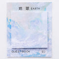 Square planet sticky notes notepad with oil painting artwork measuring 7.3cm