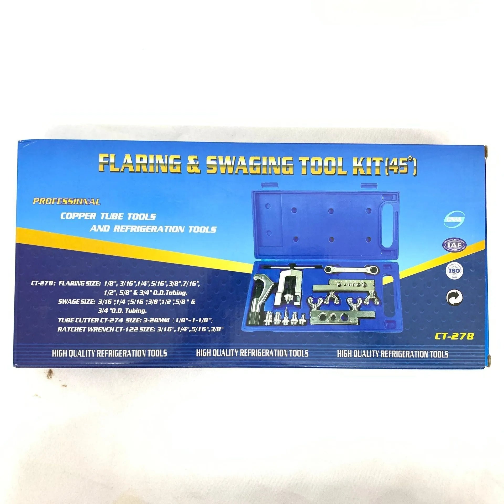 CT-278 trumpet pipe expander tool kit with cup type opening tools for tube end expansion applications