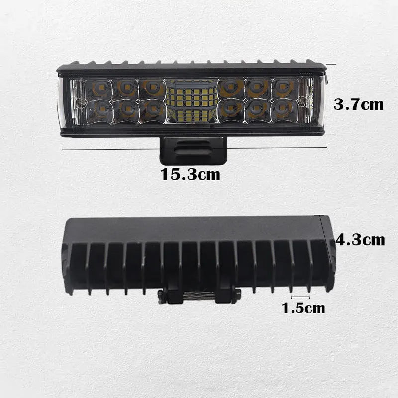 Black aluminium 7-inch 60W LED strip work light with straight-line shape