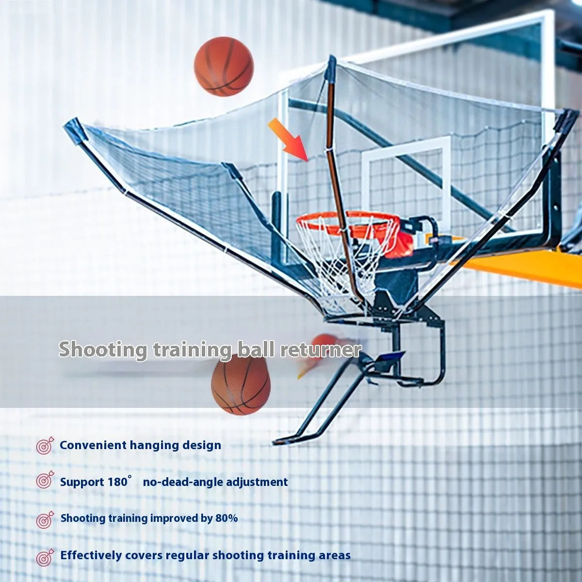 Second generation basketball training ball return machine with automatic ball return function