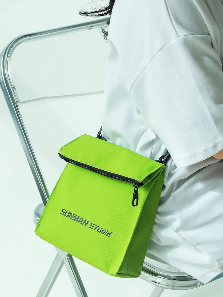 Polyester Oxford messenger bag backpack in street trend style with crossbody design and visible sewing lines