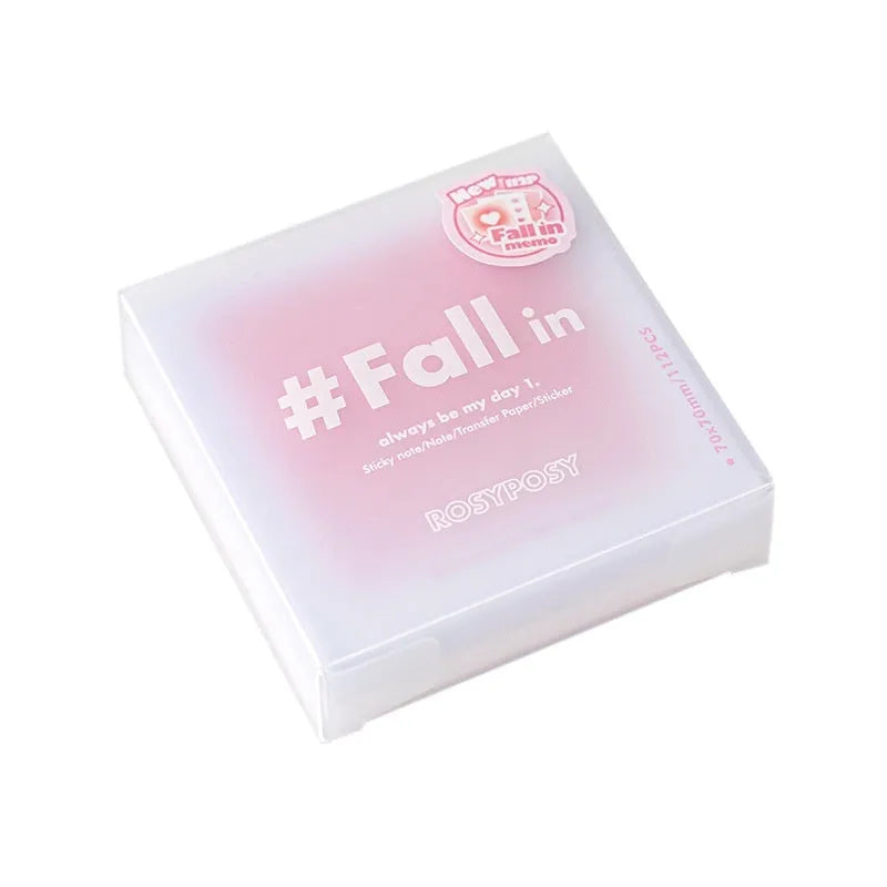 Square gradient parchment multifunctional notepad in blush, blue, green, or purple, 70mm by 70mm.