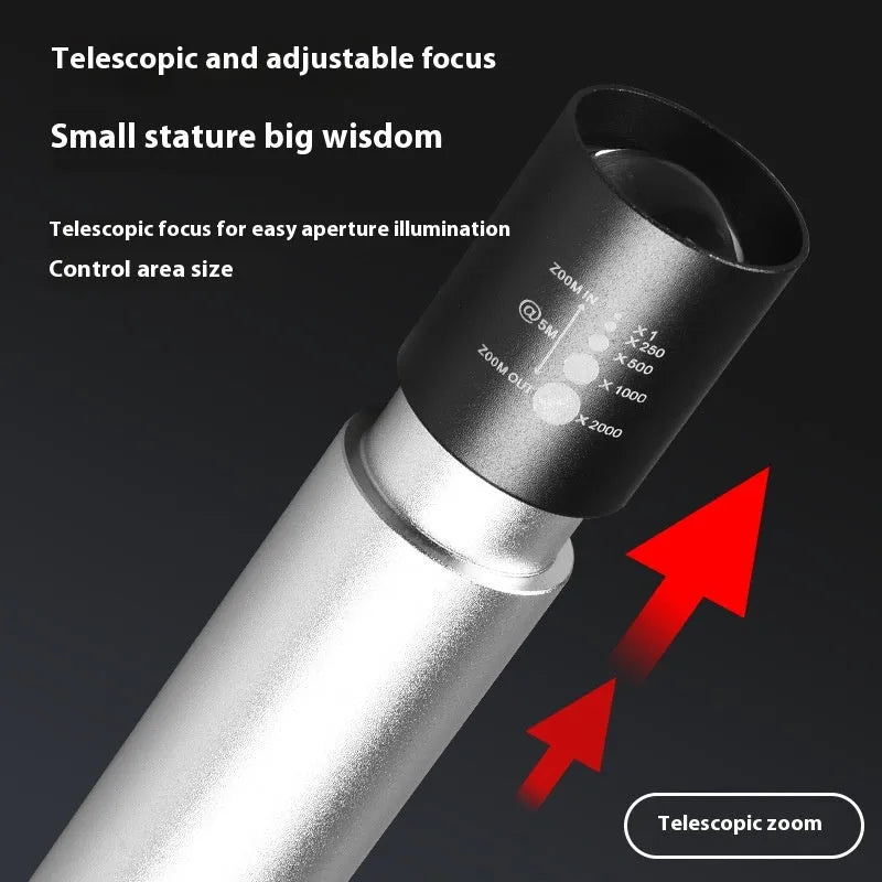 Black or silver aluminium red light therapy mosquito repellent lamp with charging cable.