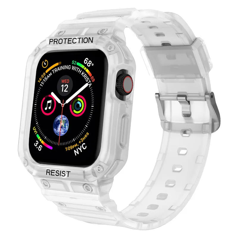 Apple Watch Series 8 compatible TPU sport strap in multiple colour options showing 38mm and 42mm sizes