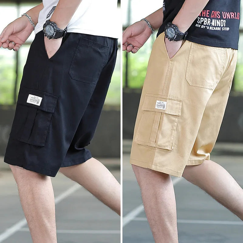 Men's loose fit Korean style casual trousers in camouflage colour, showing relaxed fit and lightweight fabric.