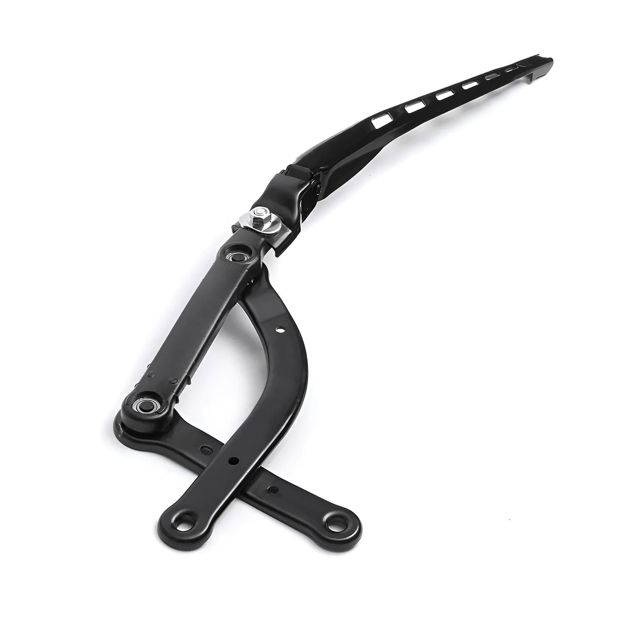 BMW 5 Series E60 front right windscreen wiper arm spare part on white background.
