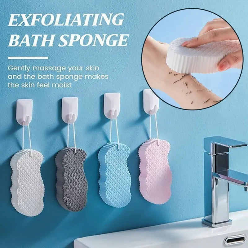 3D fish scale pattern bath sponge in white, grey, pink or light blue