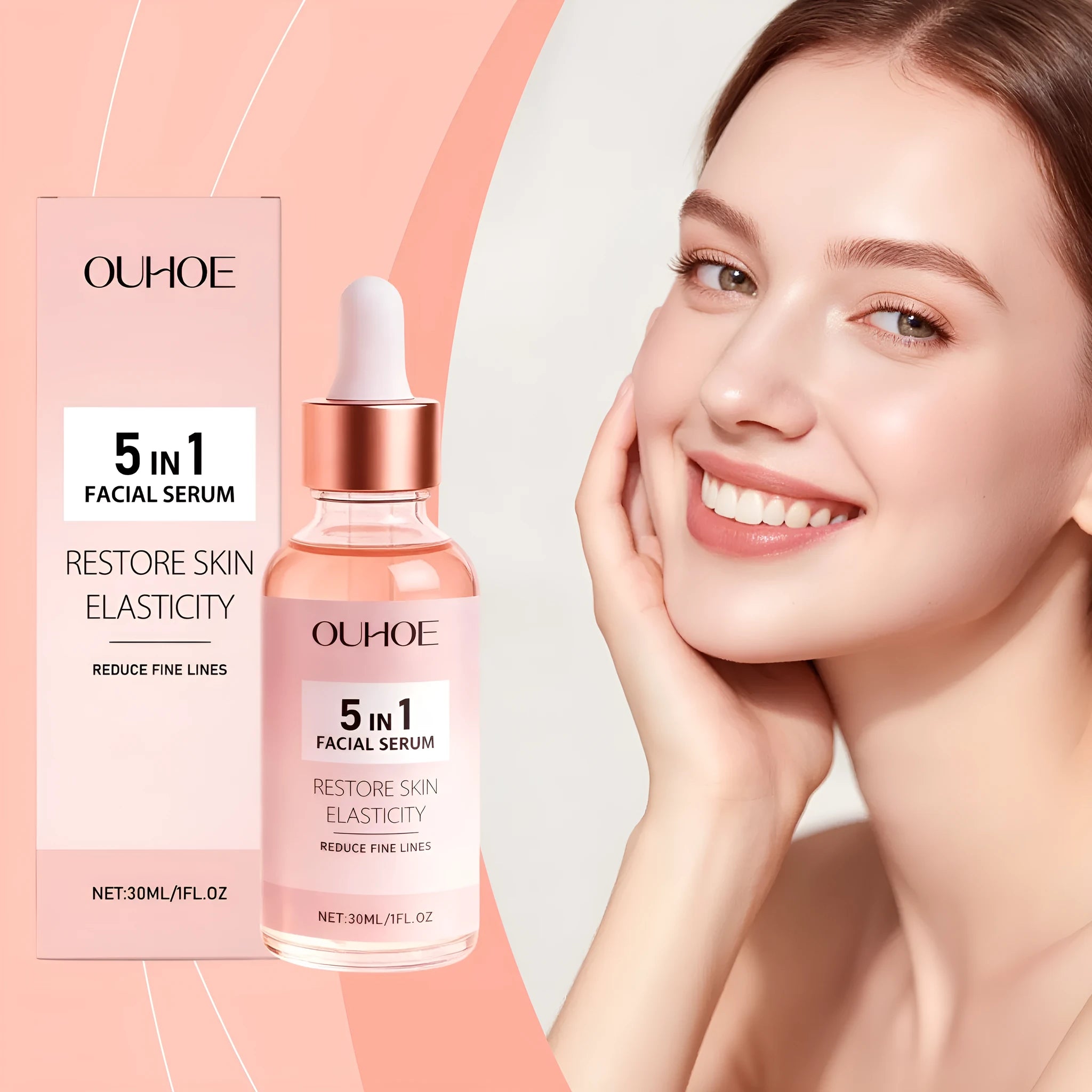 30ml bottle of brightening moisturising facial essence with hyaluronic acid and vitamin C
