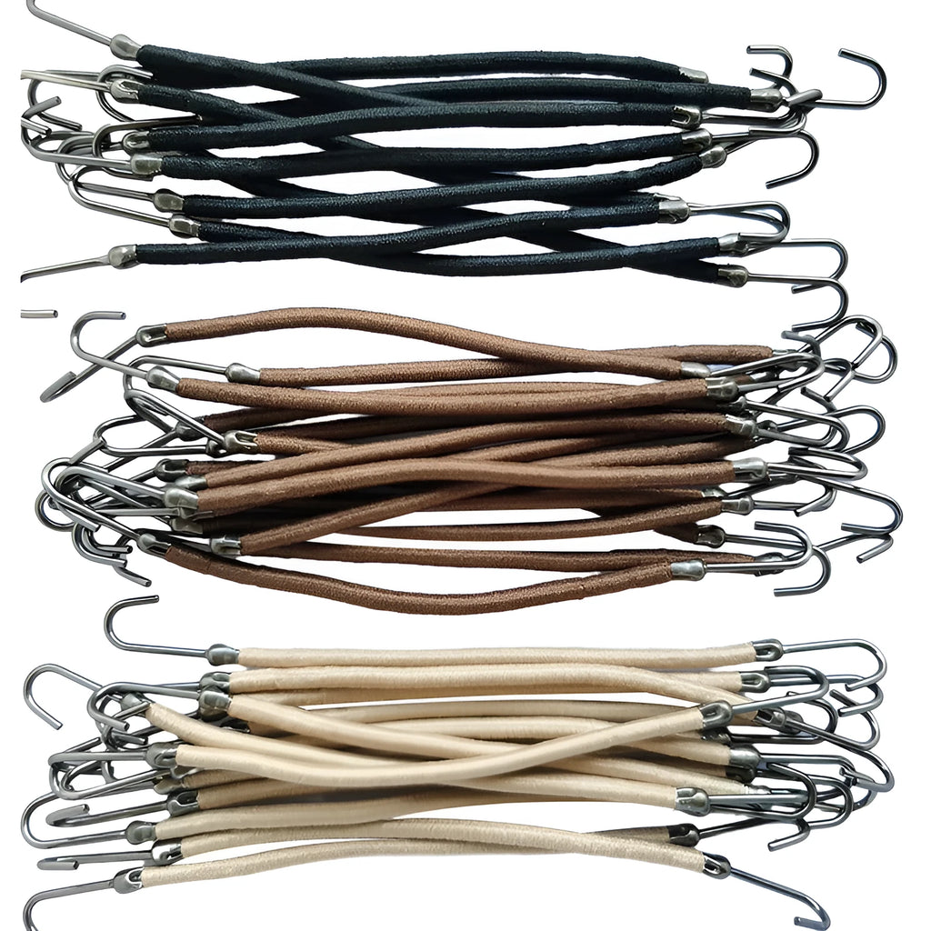 Solid colour double hook hair tool for wig and hairpiece attachment in black, brown shades.