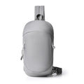 Outdoor nylon crossbody chest bag for girls in six colours, showing internal mobile phone pocket.