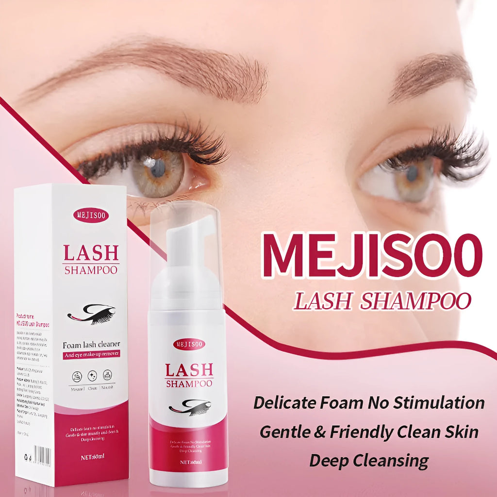 LASH SHAMPOO 60ml eyelash cleaning mousse bottle for lash extension care