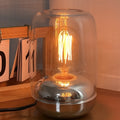 Geometric clear glass essential oil lamp with modern design measuring 20cm square