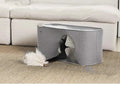 A khaki-coloured foldable felt cat nest for use inside pet cages.