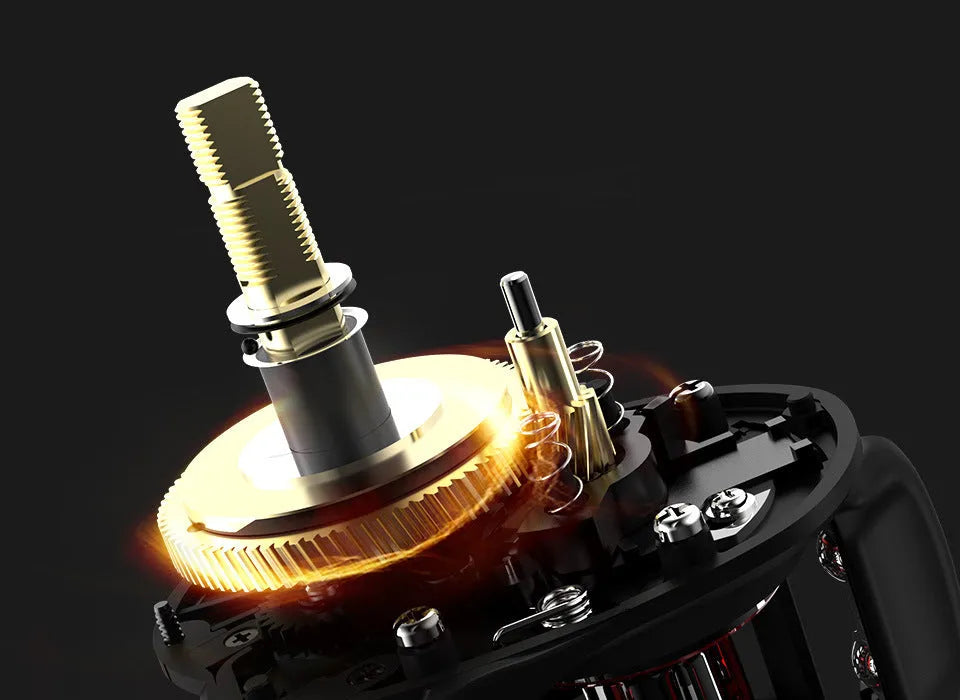 Drip wheel fishing reel with left or right hand wheel options and rocking wheel mechanism