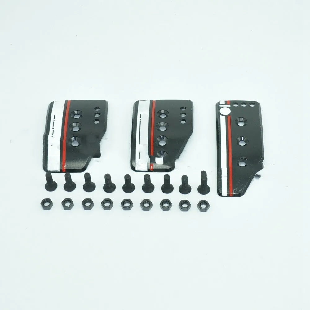 Aluminium alloy manual transmission car pedal set with brake accelerator clutch pedals in black or grey