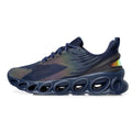 Men's black mesh casual trainers with EVA sole and lace-up design for sports and leisure