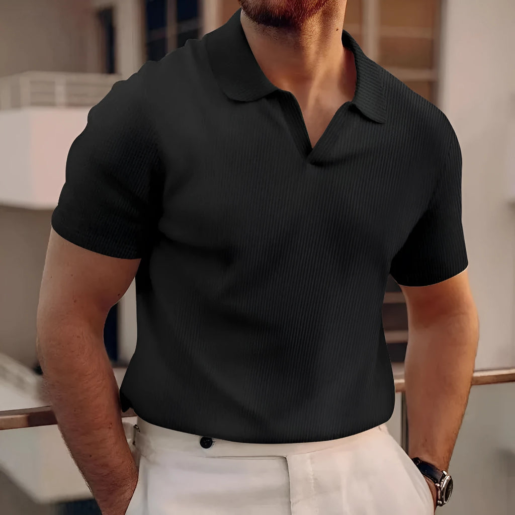 Men's slim fit heavy waffle texture t-shirt in multiple colour options.