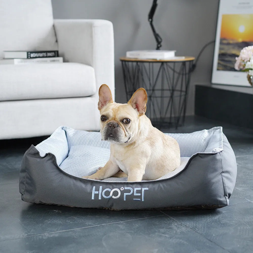 Soft pet bed with removable cover in three sizes for dogs and cats during summer