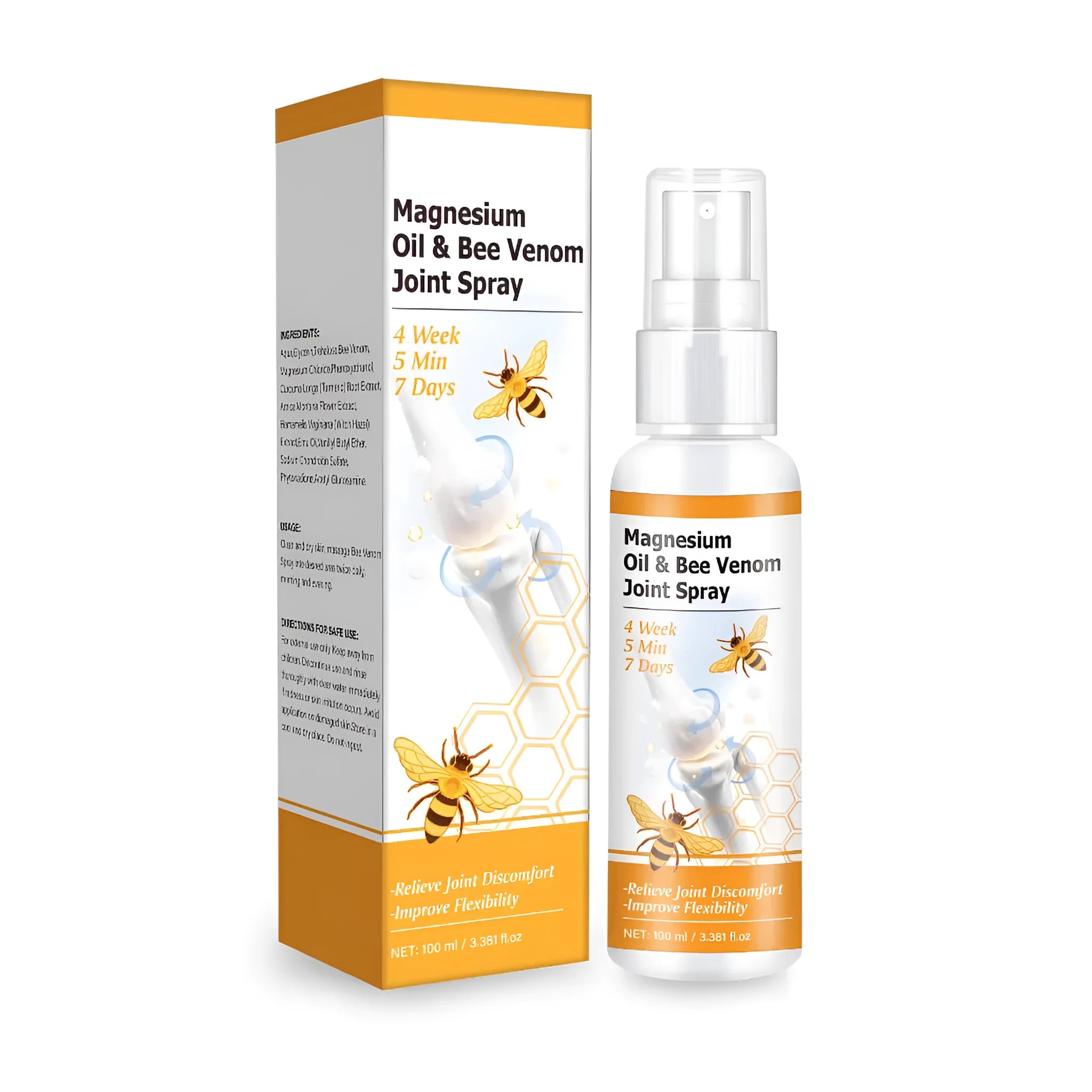 100ml magnesium oil bee joint spray gel in 152x39x39mm container
