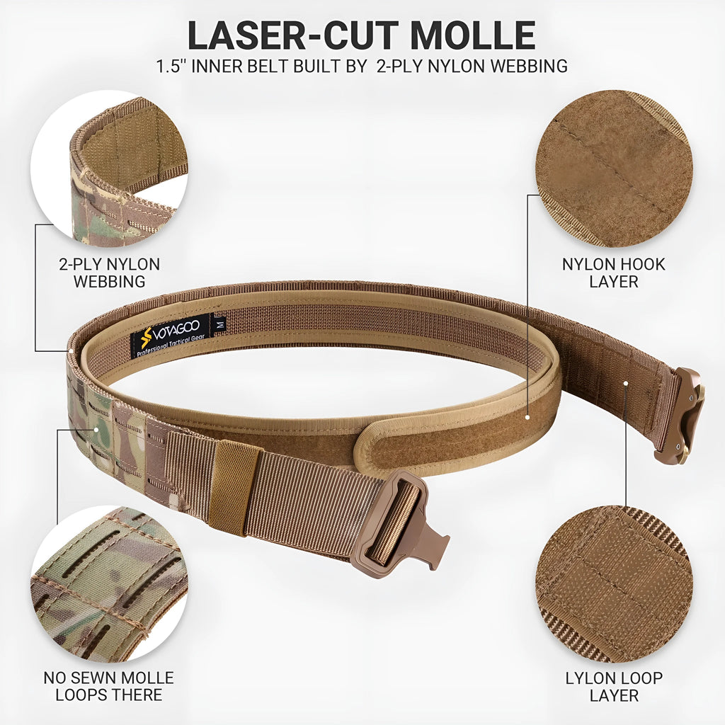 VOTAGOO 2-inch wide nylon tactical belt with quick-release alloy buckle in CP camouflage colour.