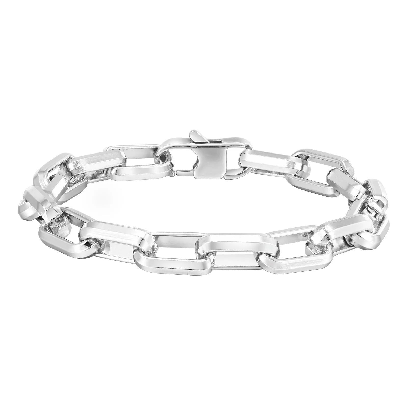 Men's titanium steel bracelet with simple square chain links in a choice of four colours.