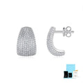 Geometric S925 sterling silver ear studs with moissanite stones in d-e colour grade