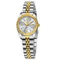 Ladies waterproof quartz fashion watch in gold or silver with 10mm thickness