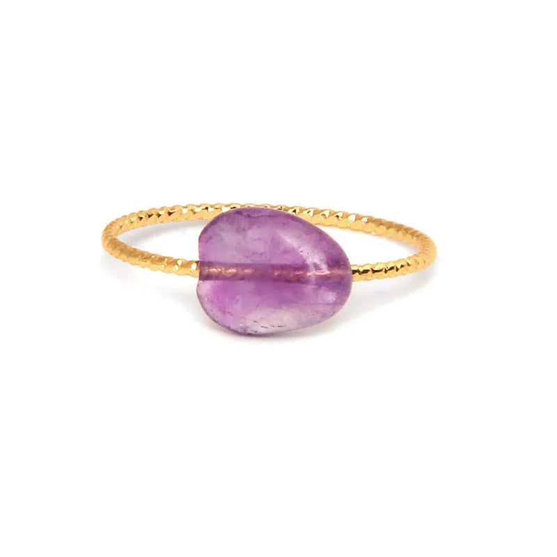 Women's geometric agate ring in an original design, showing one of eight coloured stone variants.