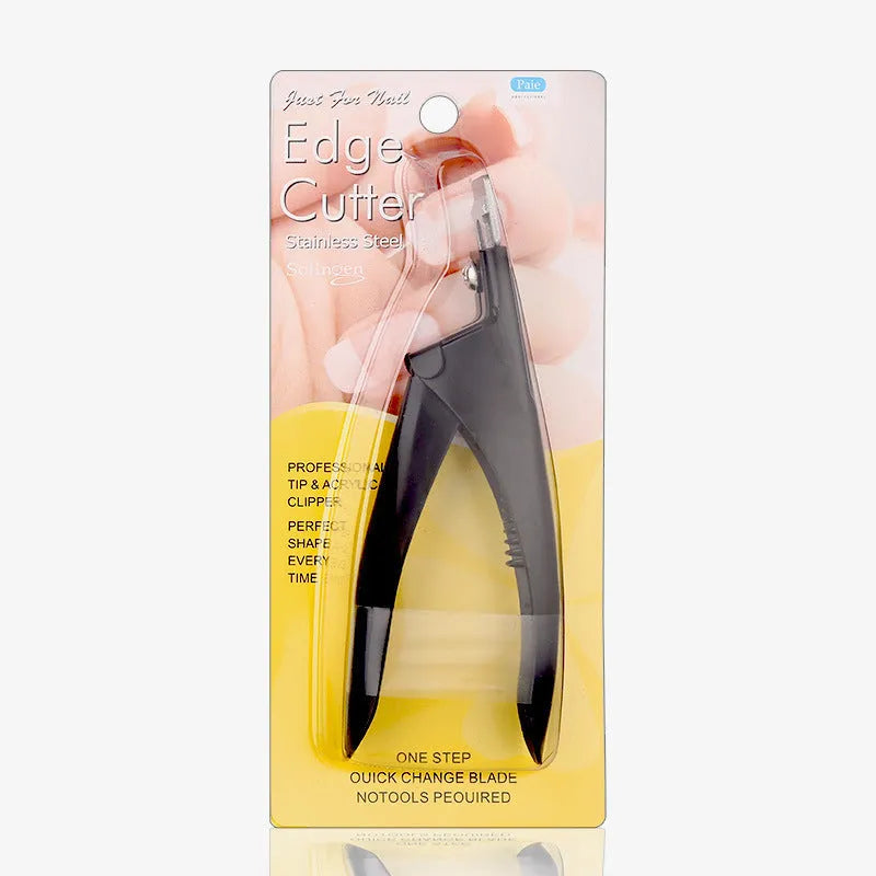 Titanium French manicure scissors with U-shaped tip and stainless steel construction