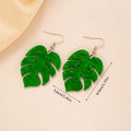 Alloy drop earrings with a blue acrylic artocarpus heterophyllus design and hook fastening.